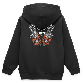 2 stroke power, moped, Simmi, 50cc, DDR S51 - Kids Premium Organic Zip-up Hoodie - black - Back - AI Model Kid Male (0cm)