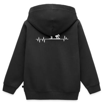 Wolf - Kinder Premium Organic Zip Hoodie - Schwarz - Hinten - AI Model Kid Male (0cm)