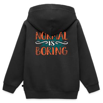 Citation drôle - Sweat Premium à capuche zippé enfant bio - noir - Dos - AI Model Kid Male (0cm)