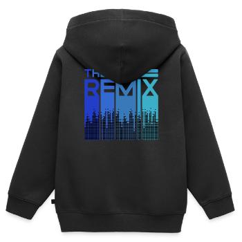 The Remix Partnerlook Papa fils fille Original - Sweat Premium à capuche zippé enfant bio - noir - Dos - AI Model Kid Male (0cm)