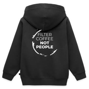 café filtre pas les gens anti-fascisme racisme - Sweat Premium à capuche zippé enfant bio - noir - Dos - AI Model Kid Male (0cm)