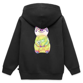 Maulwurf - Kinder Premium Organic Zip Hoodie - Schwarz - Hinten - AI Model Kid Male (0cm)