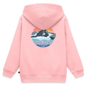 Großglockner 3798m Low Poly Berg Gipfel Österreich - Kinder Premium Organic Zip Hoodie - Rosa - Hinten - AI Model Kid Female (0cm)