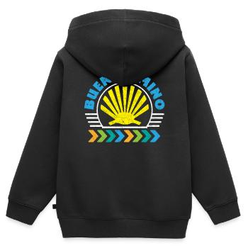 Der Jakobsweg Buen Camino | Küstenweg Pilger - Kinder Premium Organic Zip Hoodie - Schwarz - Hinten - AI Model Kid Male (0cm)
