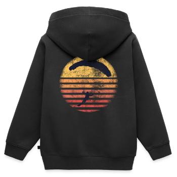 Gleitschirm, Fallschirm für Speedflying Paraglider - Kinder Premium Organic Zip Hoodie - Schwarz - Hinten - AI Model Kid Male (0cm)