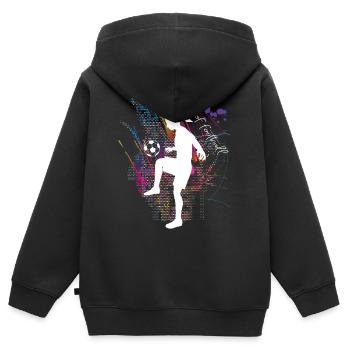 Fussball Frauenfußball Silhouette Fußballerin - Kinder Premium Organic Zip Hoodie - Schwarz - Hinten - AI Model Kid Male (0cm)