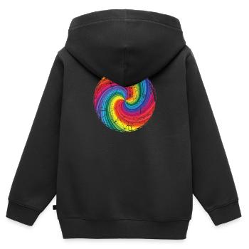 Regenbogen - Kinder Premium Organic Zip Hoodie - Schwarz - Hinten - AI Model Kid Male (0cm)
