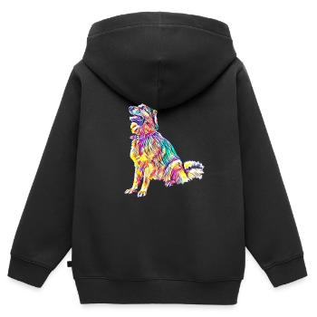 German Shepherd - Kids Premium Organic Zip-up Hoodie - black - Back - AI Model Kid Male (0cm)