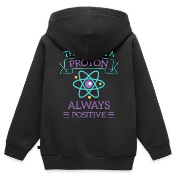 wissenschaft babyThink Like A Proton - Always Posi - Kinder Premium Organic Zip Hoodie - Schwarz - Hinten - AI Model Kid Male (0cm)