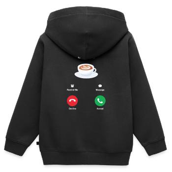 Kaffee - Kinder Premium Organic Zip Hoodie - Schwarz - Hinten - AI Model Kid Male (0cm)