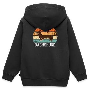 Teckel Teckel - Sweat Premium à capuche zippé enfant bio - noir - Dos - AI Model Kid Male (0cm)
