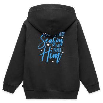 Jesus - Kinder Premium Organic Zip Hoodie - Schwarz - Hinten - AI Model Kid Male (0cm)