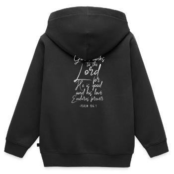 Jesus - Kinder Premium Organic Zip Hoodie - Schwarz - Hinten - AI Model Kid Male (0cm)
