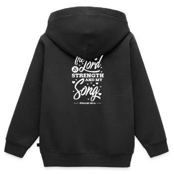 Jésus - Sweat Premium à capuche zippé enfant bio - noir - Dos - AI Model Kid Male (0cm)