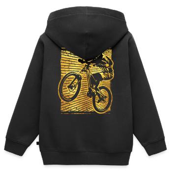 VTT - VTT - VTT - Sweat Premium à capuche zippé enfant bio - noir - Dos - AI Model Kid Male (0cm)
