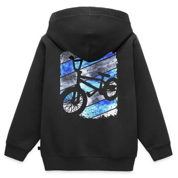 Bmx - BMX - bmx bike bike - BMX équitation - Sweat Premium à capuche zippé enfant bio - noir - Dos - AI Model Kid Male (0cm)