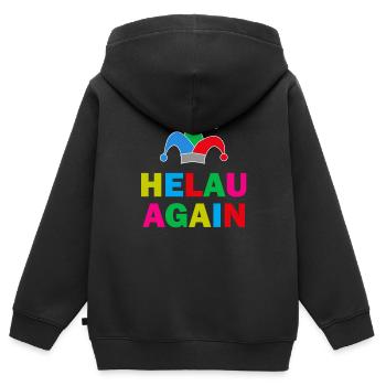 Helau Again Karneval Fasching - Kinder Premium Organic Zip Hoodie - Schwarz - Hinten - AI Model Kid Male (0cm)