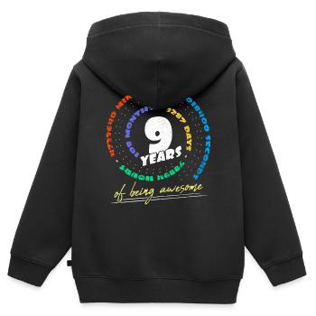 9 Jahre Geburtstag - Geschenk zum 9. Geburtstag - Kinder Premium Organic Zip Hoodie - Schwarz - Hinten - AI Model Kid Male (0cm)