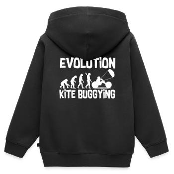 Evolution kite buggying - Kids Premium Organic Zip-up Hoodie - black - Back - AI Model Kid Male (0cm)