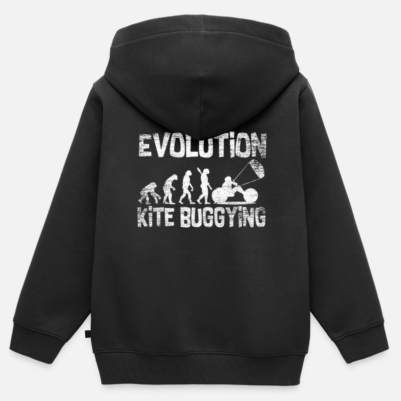 Evolution kite buggying - Kids Premium Organic Zip-up Hoodie - black