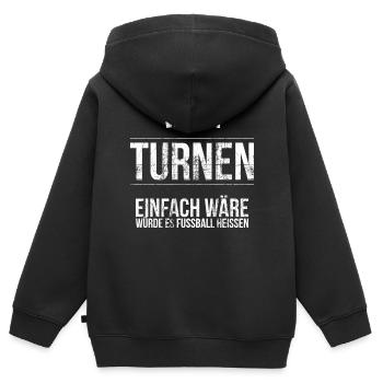 Turnen,Turner,Turnverein,Sport,Kunstturnen,Gerätet - Kinder Premium Organic Zip Hoodie - Schwarz - Hinten - AI Model Kid Male (0cm)