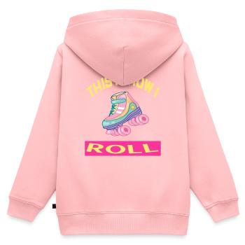 C'est comme ça que je roule Rollerskates Rollerskating - Sweat Premium à capuche zippé enfant bio - rose - Dos - AI Model Kid Female (0cm)
