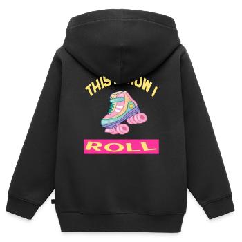 C'est comme ça que je roule Rollerskates Rollerskating - Sweat Premium à capuche zippé enfant bio - noir - Dos - AI Model Kid Male (0cm)