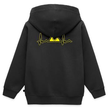 Chemise d'électrocardiogramme laser à fibre laser CO2 laser Lasers - Sweat Premium à capuche zippé enfant bio - noir - Dos - AI Model Kid Male (0cm)