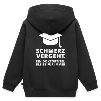 Doktortitel Doktor Promotion Promovieren Geschenk - Kinder Premium Organic Zip Hoodie - Schwarz - Hinten - AI Model Kid Male (0cm)