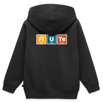 Flöte - Kinder Premium Organic Zip Hoodie - Schwarz - Hinten - AI Model Kid Male (0cm)