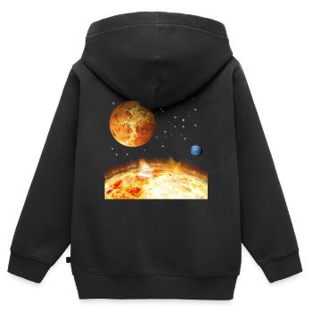 espace - Sweat Premium à capuche zippé enfant bio - noir - Dos - AI Model Kid Male (0cm)