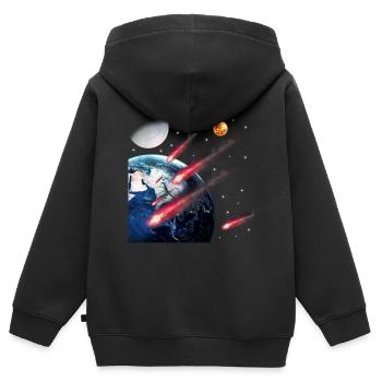 espace - Sweat Premium à capuche zippé enfant bio - noir - Dos - AI Model Kid Male (0cm)