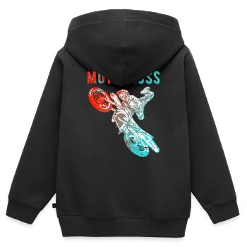 Motocross Geschenk Kinder Dirt Bike Supercross - Kinder Premium Organic Zip Hoodie - Schwarz - Hinten - AI Model Kid Male (0cm)
