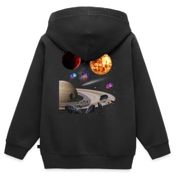 Universe - Kids Premium Organic Zip-up Hoodie - black - Back - AI Model Kid Male (0cm)