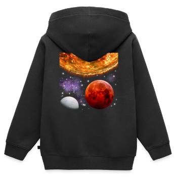 Espace - Sweat Premium à capuche zippé enfant bio - noir - Dos - AI Model Kid Male (0cm)