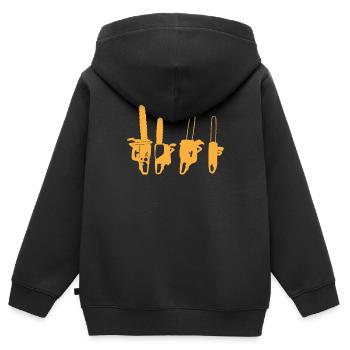 Holzfäller - Kinder Premium Organic Zip Hoodie - Schwarz - Hinten - AI Model Kid Male (0cm)
