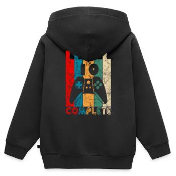 10th birthday - level 10 complete - Kids Premium Organic Zip-up Hoodie - black - Back - AI Model Kid Male (0cm)