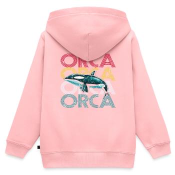 killer whale - Kids Premium Organic Zip-up Hoodie - rose - Back - AI Model Kid Female (0cm)