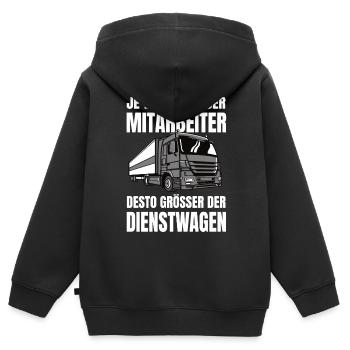 Fernfahrer Berufskraftfahrer LKW Fahrer Trucker - Kinder Premium Organic Zip Hoodie - Schwarz - Hinten - AI Model Kid Male (0cm)