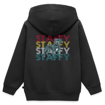 Staffordshire Bullterrier - Kinder Premium Organic Zip Hoodie - Schwarz - Hinten - AI Model Kid Male (0cm)