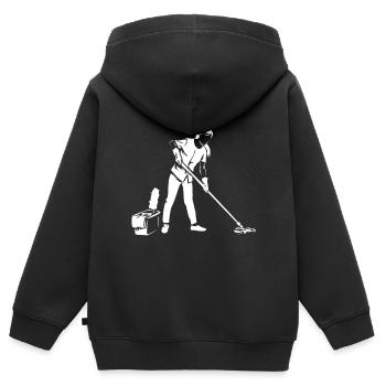 Putzfrauen - Kinder Premium Organic Zip Hoodie - Schwarz - Hinten - AI Model Kid Male (0cm)
