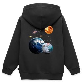 espace - Sweat Premium à capuche zippé enfant bio - noir - Dos - AI Model Kid Male (0cm)
