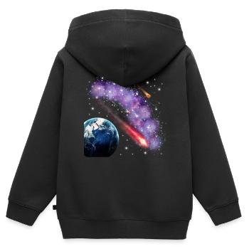 espace - Sweat Premium à capuche zippé enfant bio - noir - Dos - AI Model Kid Male (0cm)