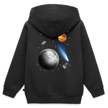 universe - Kids Premium Organic Zip-up Hoodie - black - Back - AI Model Kid Male (0cm)