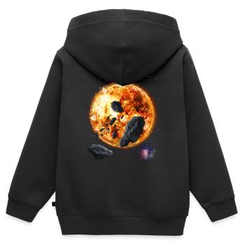 Sonne - Kinder Premium Organic Zip Hoodie - Schwarz - Hinten - AI Model Kid Male (0cm)