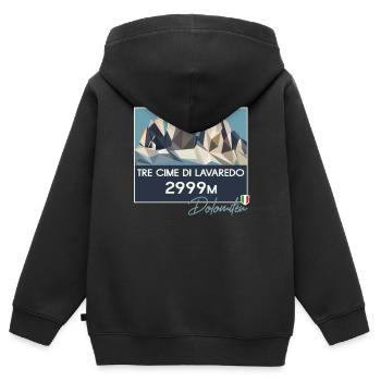 Drei Zinnen Tre Cime Dolomiten E5 Südtirol Retro - Kinder Premium Organic Zip Hoodie - Schwarz - Hinten - AI Model Kid Male (0cm)
