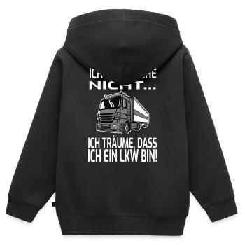 Fernfahrer Trucker Berufskraftfahrer LKW Fahrer - Kinder Premium Organic Zip Hoodie - Schwarz - Hinten - AI Model Kid Male (0cm)