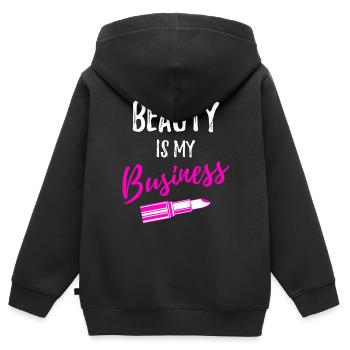 Kosmetikerin Kosmetik kosmetiker - Kinder Premium Organic Zip Hoodie - Schwarz - Hinten - AI Model Kid Male (0cm)