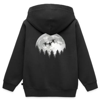 Drone Drones pour avions de drone - Sweat Premium à capuche zippé enfant bio - noir - Dos - AI Model Kid Male (0cm)