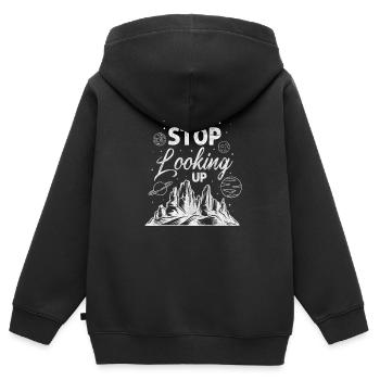 Astronomie - Kinder Premium Organic Zip Hoodie - Schwarz - Hinten - AI Model Kid Male (0cm)